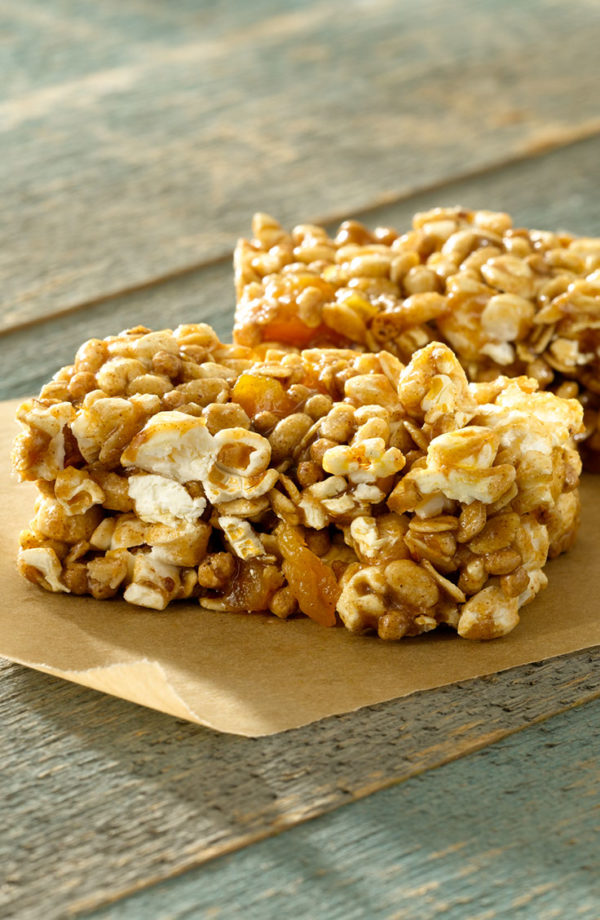 Almond Caramel Popcorn Power Bars