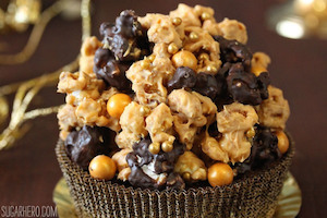 Recipe Image: Double Caramel Popcorn Brownies