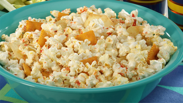 Recipe Image: Zesty Buffalo Wing Popcorn Snack Mix