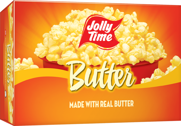 Jolly Time Butter Microwave Popcorn. A classic buttery popcorn flavor made with the trans-fat free Smart Balance oil blend.