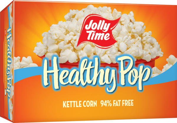 Jolly Time Healthy Pop Kettle Corn Microwave Popcorn. 94% fat free sweet salty kettle corn flavor endorsed by Weight Watchers Popcorn Product: Healthy Pop Healthy Pop® Kettle Corn
