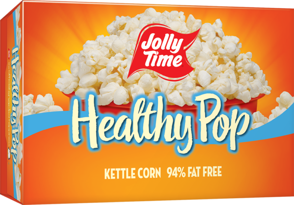 Jolly Time Healthy Pop Kettle Corn Microwave Popcorn. 94% fat free sweet salty kettle corn flavor endorsed by Weight Watchers Popcorn Product: Healthy Pop Healthy Pop® Kettle Corn