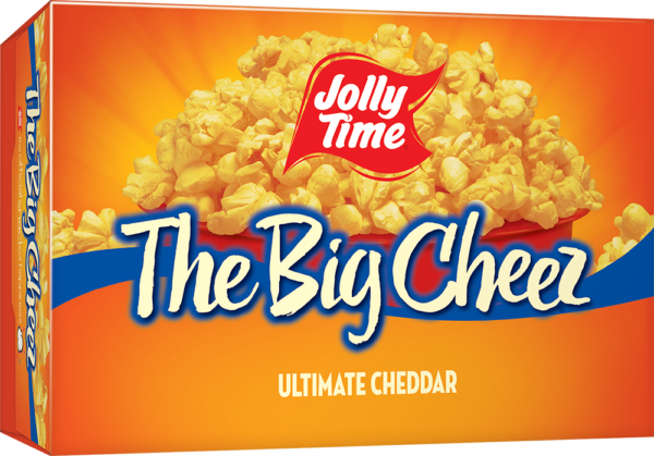 Jolly Time The Big Cheez Microwave Popcorn. A gourmet cheddar cheese flavored popcorn containing gluten-free, non-GMO kernels. Popcorn Product: Sweet & Savory The Big Cheez®