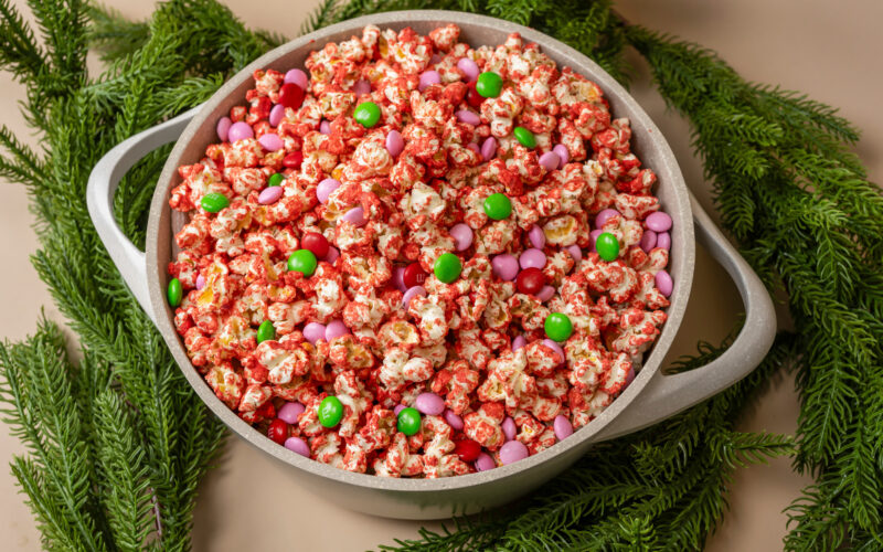 JOLLY TIME® Popcorn recipe: Red Velvet Cake Popcorn