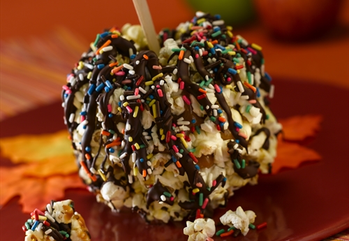 Popcorn Caramel Apples